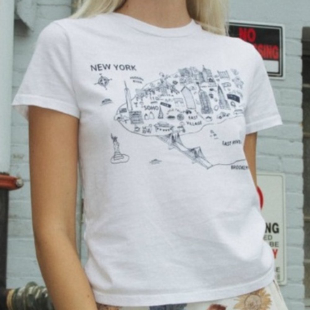 Brandy Melville Maps of NYC T-Shirt